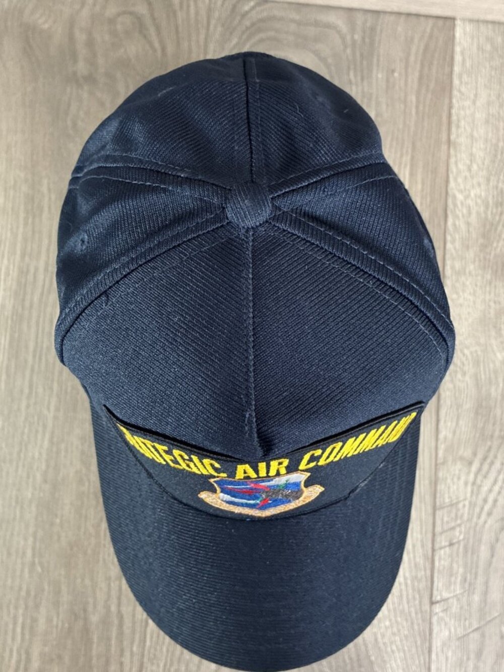 STRATEGIC AIR COMMAND HAT WITH SAC SHIELD - Blue BallCap Eagle Crest Made In USA - Picture 7 of 10